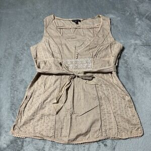 VTG Y2K Bebe Womens Textured Tie Top Size L Cottage Core Indie‎